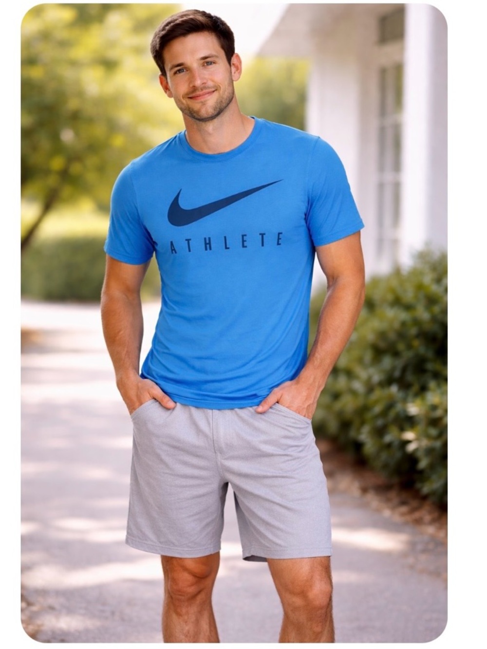 Nike Blue Athlete The Nike Tee Shirt Mens Size Large Athletic
